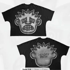 Dark studio crop top tea shirt